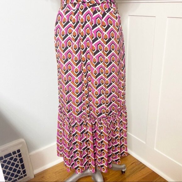 Anthropologie Corey Lynn Calter Annabel Pink Ruffle Shirt Dress Maxi Small - Picture 12 of 15
